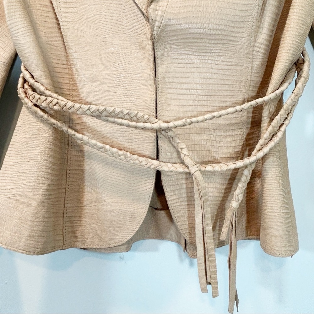 Banana Republic | Women's Leather Snakeskin Embossed Bohemian Jacket Size 8 - Picture 3 of 16
